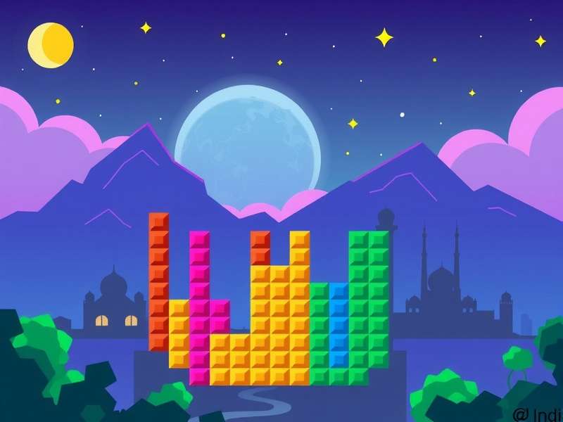 Classic Tetris Game screenshot showing colored blocks