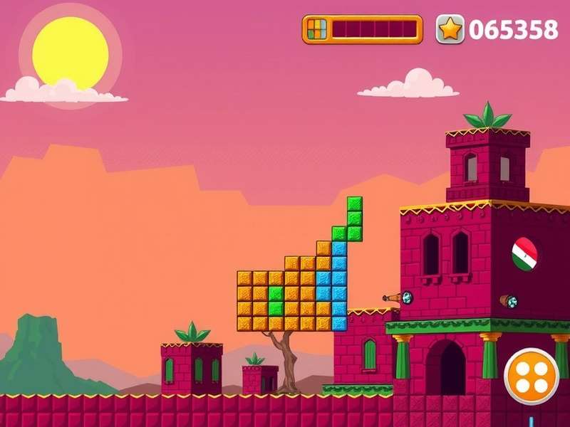 Original ROM Tetris gameplay screenshot showing classic tetromino pieces and score display