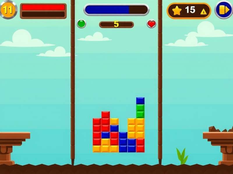 Tetris game unblocked screenshot showing colorful blocks