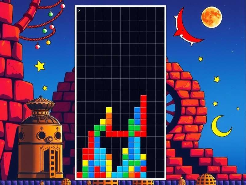 Original 1984 Tetris gameplay on an Electronika 60 computer