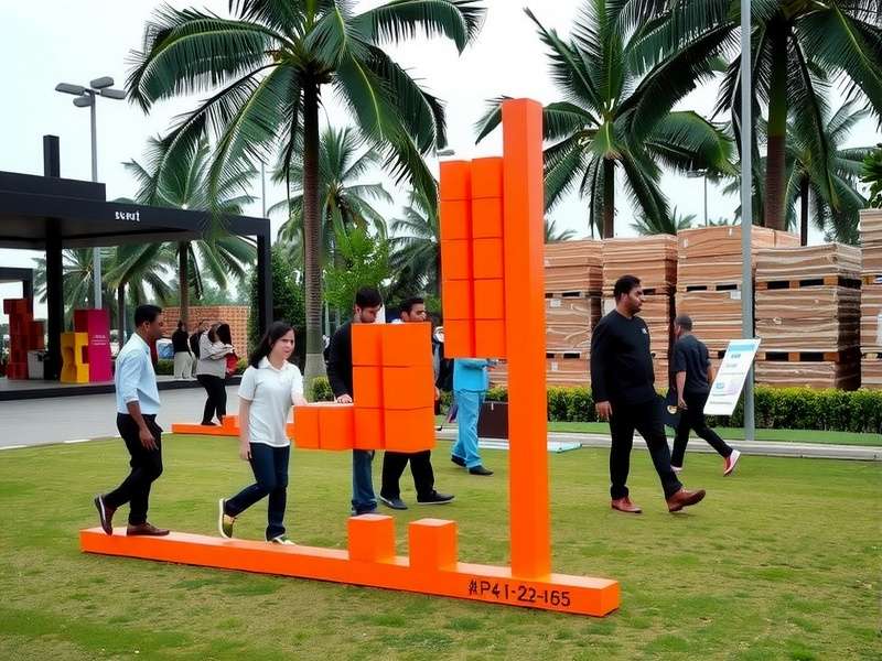 Costco Outdoor Giant Tetris Game Set Up in a Backyard