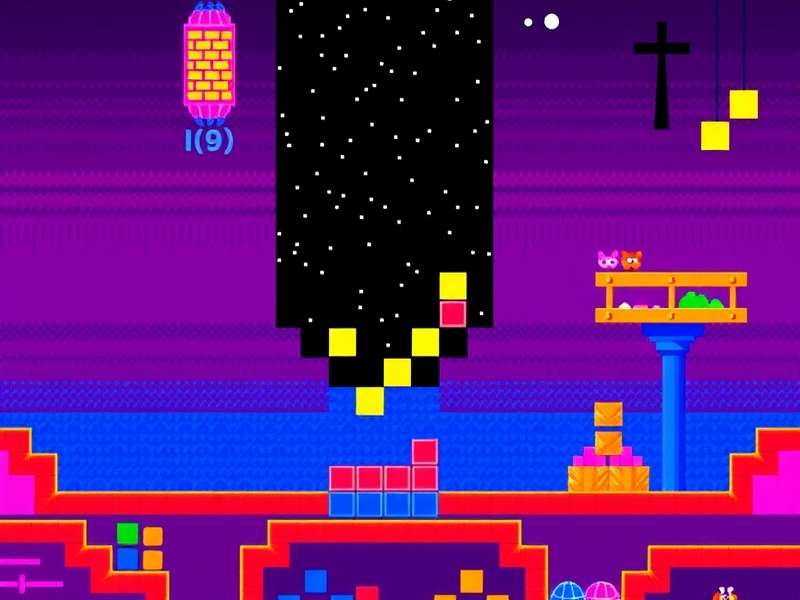 Tetris GameBoy Movie promotional image showing blocks and GameBoy console