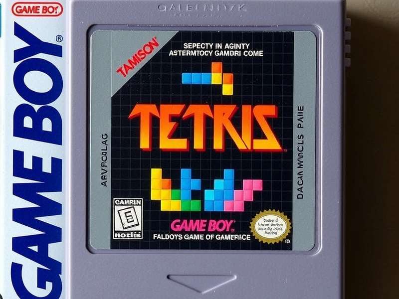 Tetris GameBoy Cartridge and GameBoy console