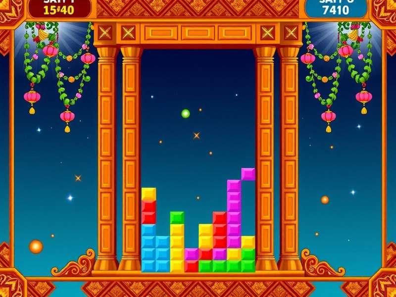 Satisfying Tetris gameplay showing perfectly stacked blocks