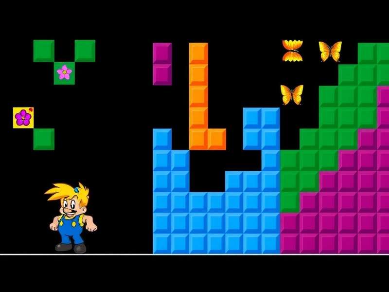 Tetris Game Boy cartridge and console with colorful falling blocks