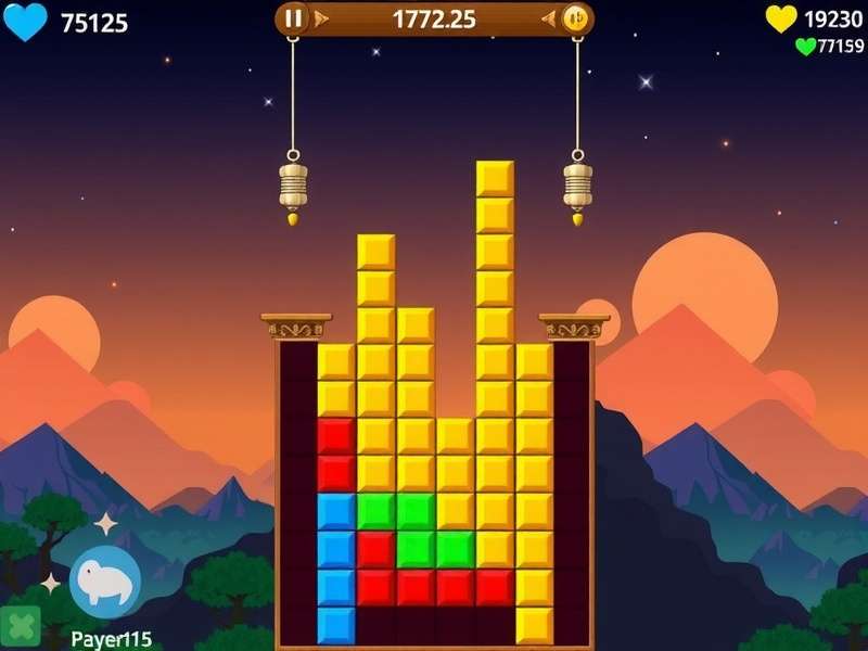 Tetris Game Online Screenshot - Colorful blocks falling