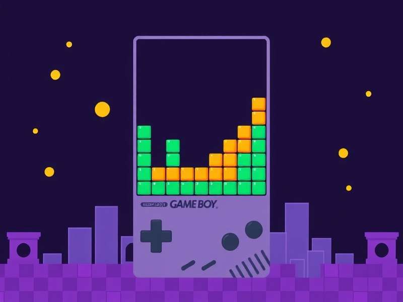 Game Boy Tetris gameplay showing high score