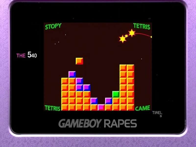 Tetris Game Boy Advance gameplay screenshot showing colorful blocks and score