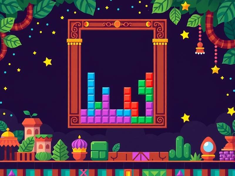 Tetris Game Boy cartridge and console displayed with classic blocks