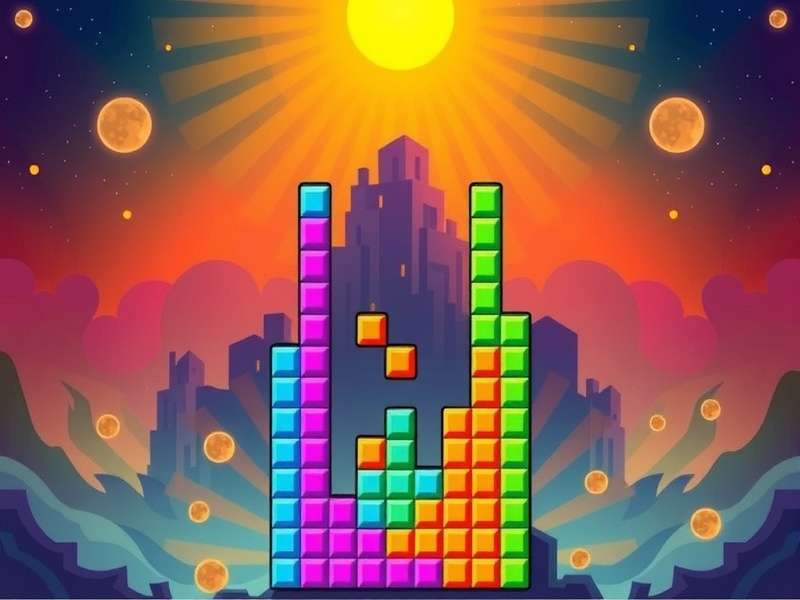 Person playing Tetris on a laptop