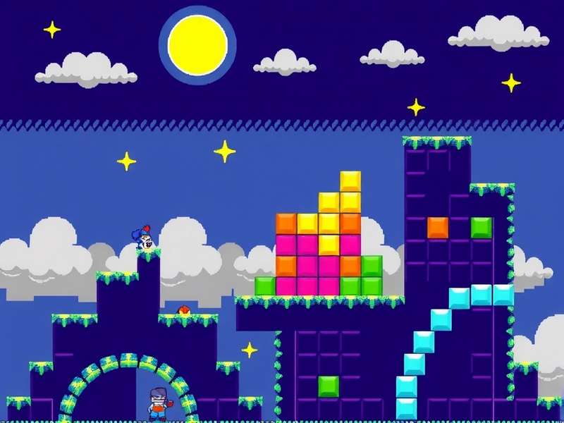 Original Nintendo GameBoy running Tetris game on screen