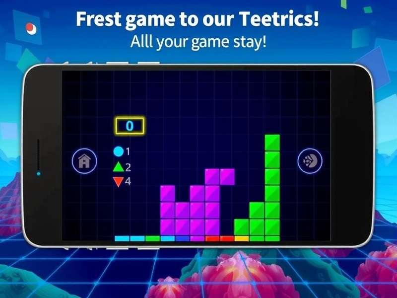 Tetris Game Offline gameplay screenshot showing colorful blocks