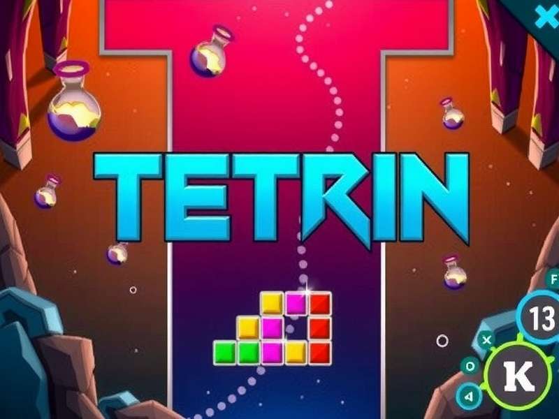 Classic Tetris gameplay on a Gameboy screen