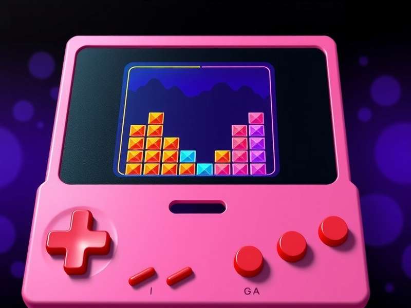 Tetris Game Console Pink edition on a pink background