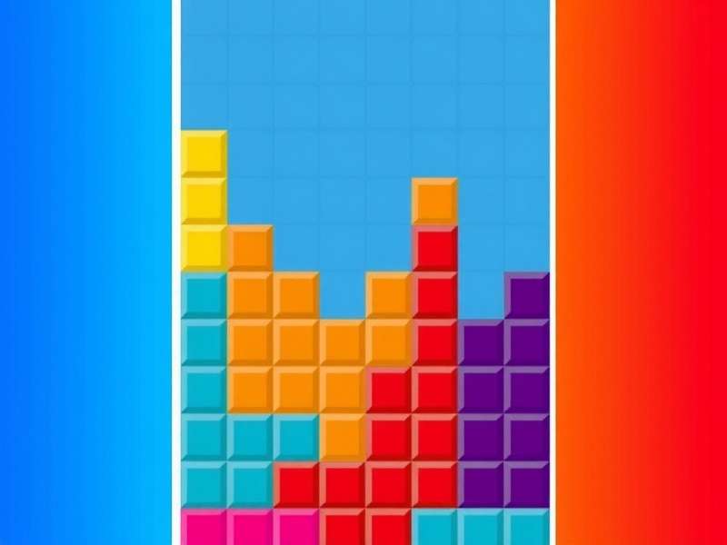 Classic Tetris game interface with falling blocks