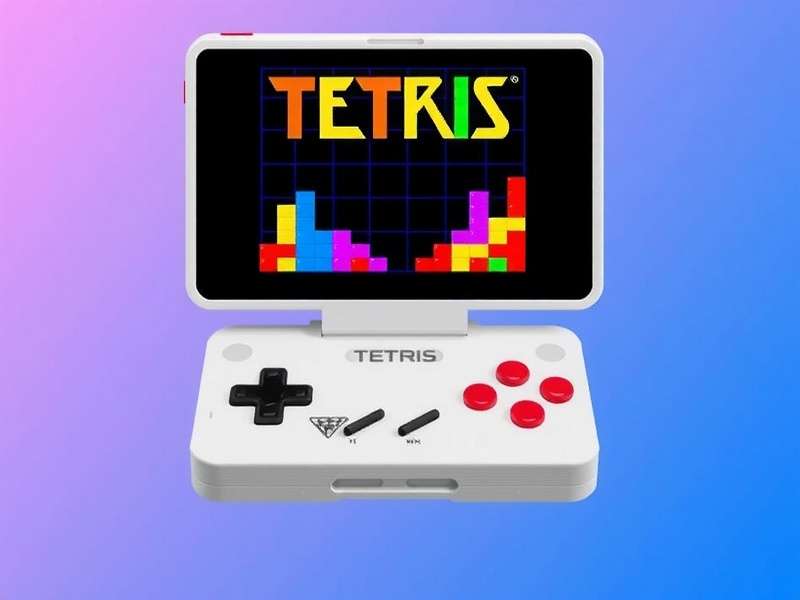 Collection of various Tetris game consoles including Game Boy, NES, and modern devices