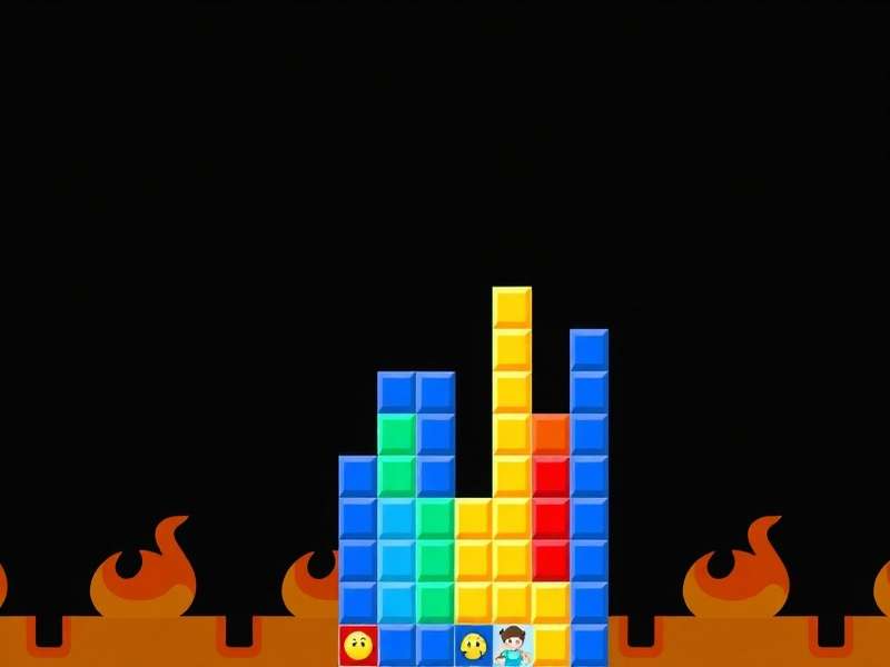 Gameplay screenshot of Unblocked Tetris showing colorful blocks