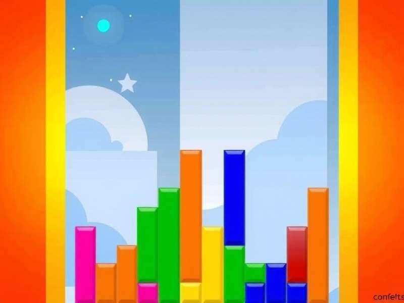 Classic Tetris game screen with colorful blocks
