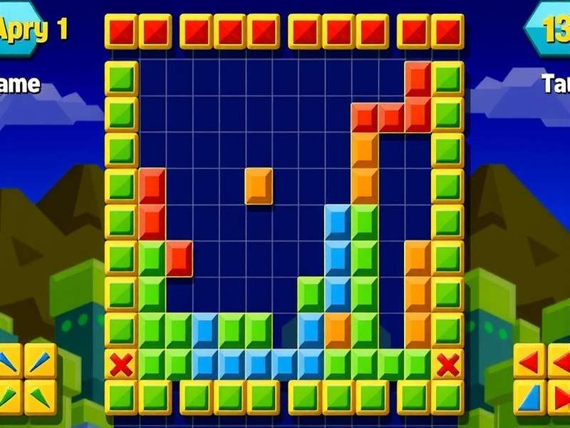 Competitive Tetris gameplay with advanced stacking techniques