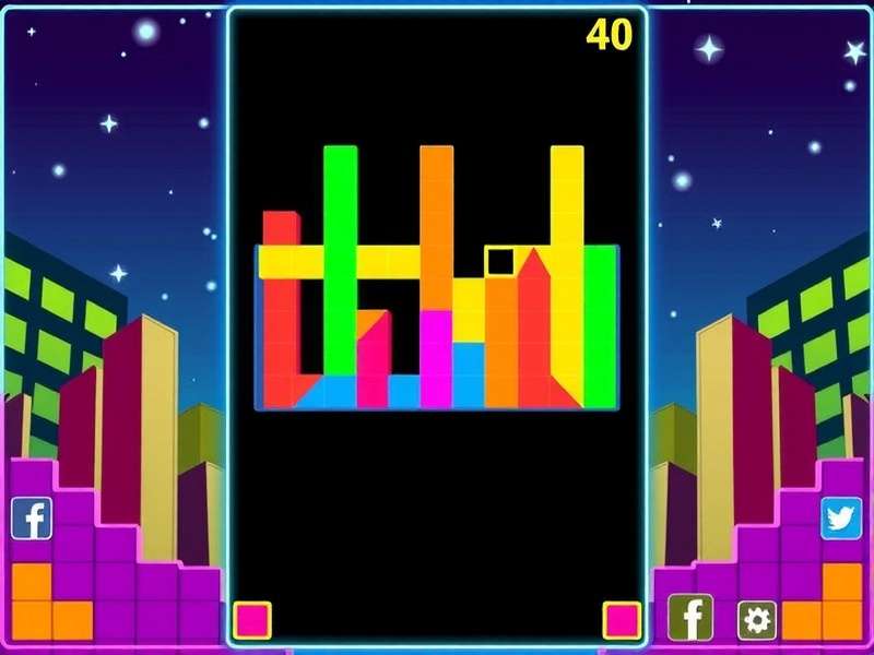 Geolino Tetris gameplay screenshot showing colorful tetrominoes on a grid