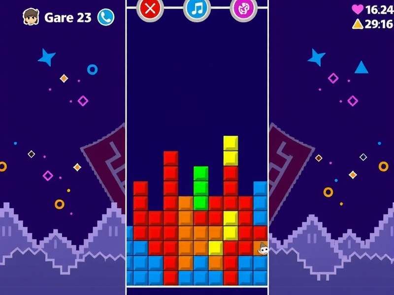 Screenshot of the original grey-scale Game Boy Tetris gameplay