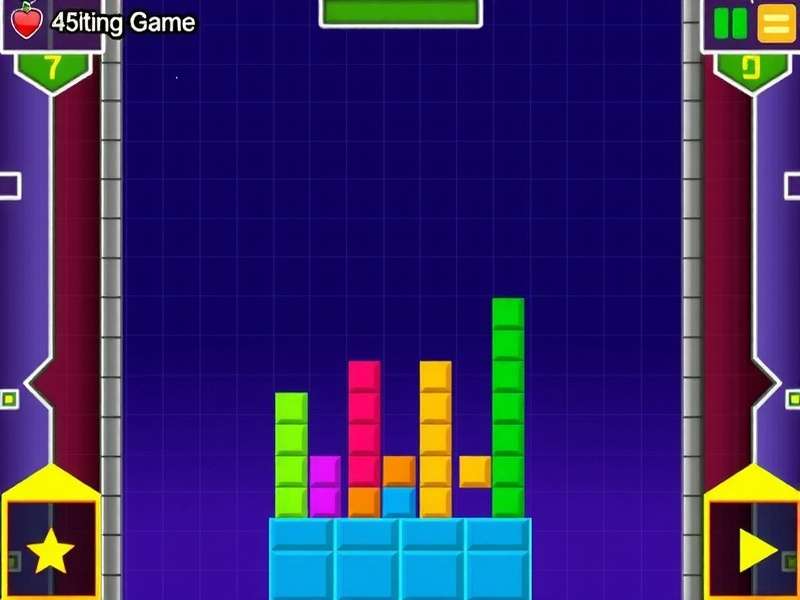 Gameplay screenshot of Tetris on Miniplay.com showing colorful blocks and high score
