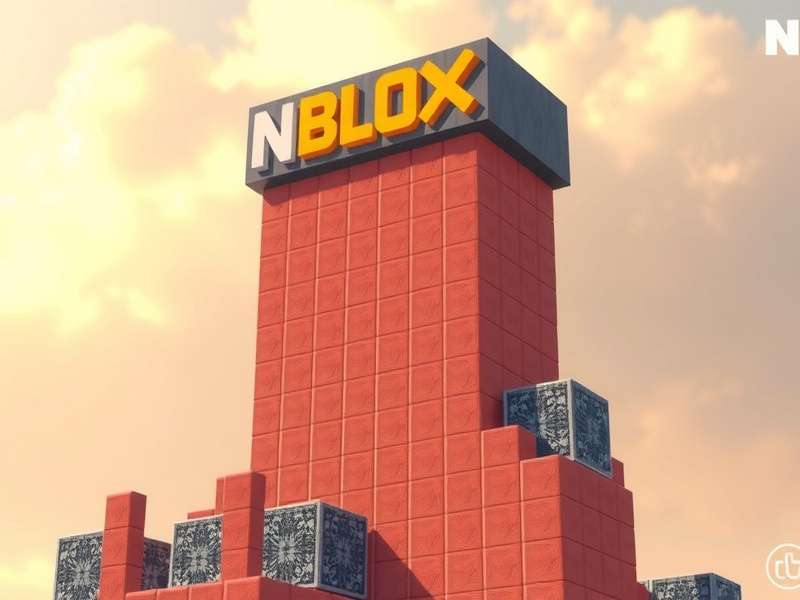 Screenshot of N Blox game showing colorful blocks falling