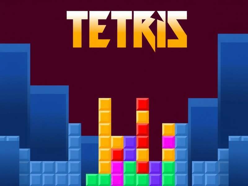 Colorful Tetris blocks arranged in a creative pattern