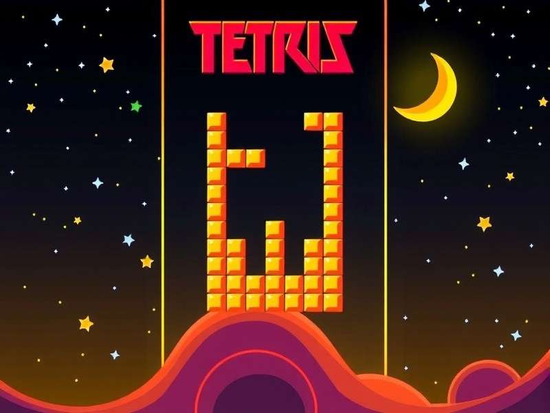 A vibrant collage of Tetris blocks falling across various gaming platforms