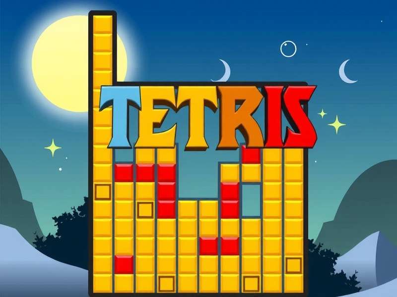 Colorful Tetris blocks arranged in a strategic pattern