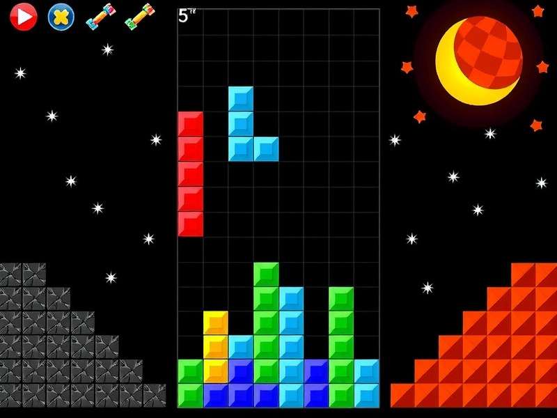 Playtetris – Tetris game banner featuring classic blocks and vibrant Indian-themed colours