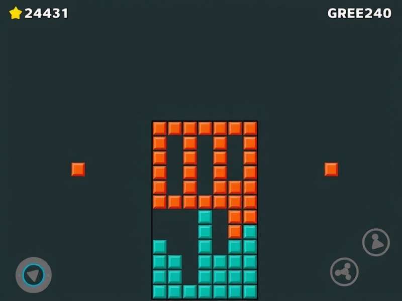 Tetris Gameplay Original - Classic Tetris board featuring colorful tetrominoes falling on a dark grid background