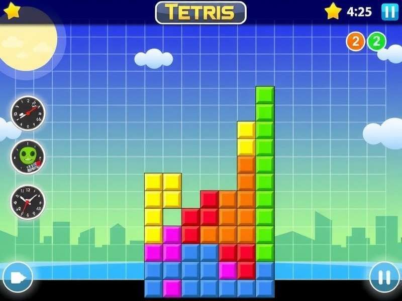Tetris Game Boy handheld console displaying classic Tetris gameplay - retro gaming nostalgia