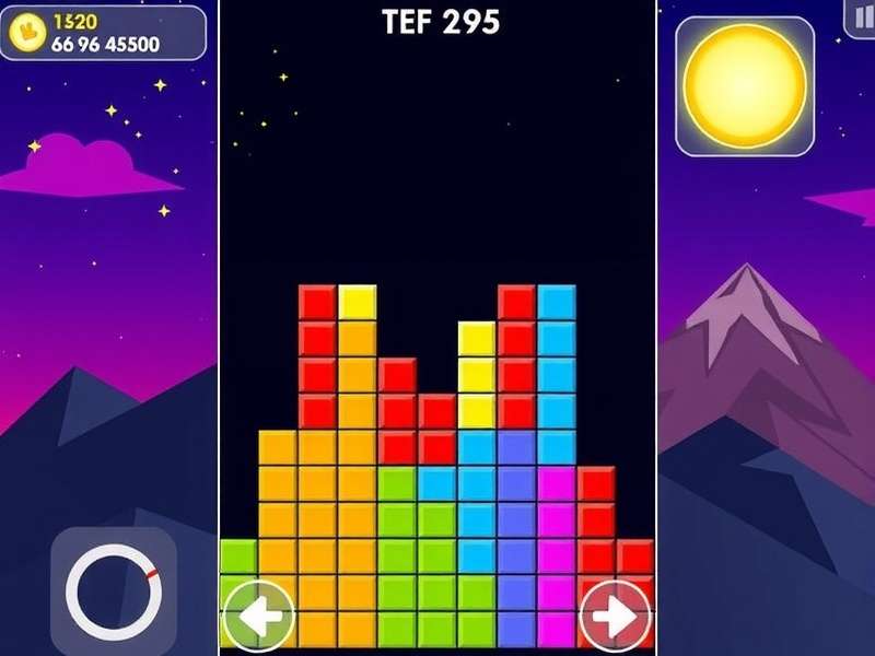 Tetris Online Free gameplay screenshot showing colourful blocks and interface
