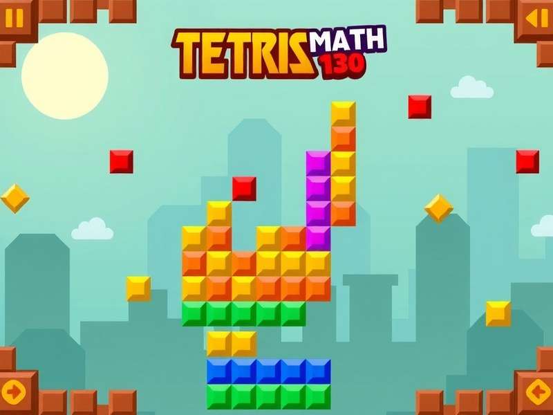 Tetris Mathster – mathematical Tetris gameplay visualization with colorful blocks and numbers