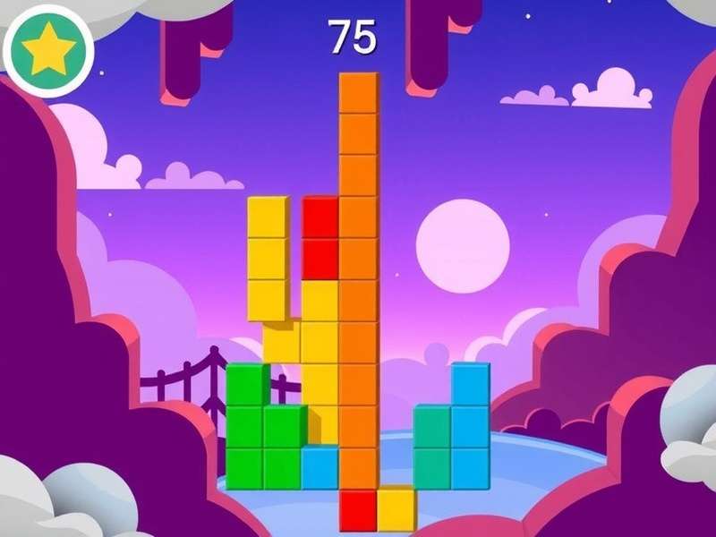 Tetris Free gameplay interface showing colorful tetrominoes stacking on a modern board