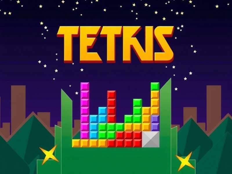 Tetris Game Play Now - Colorful blocks forming a tetromino pattern