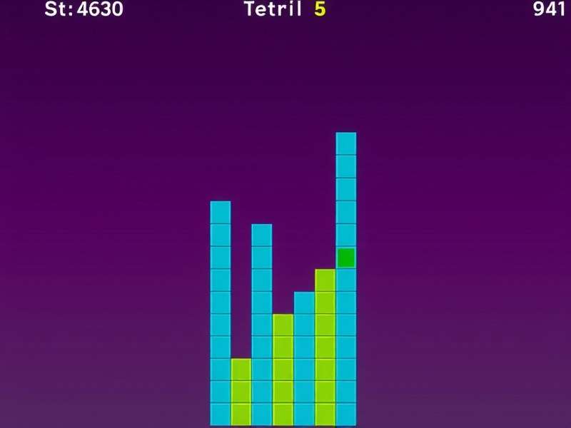Tetris Io gameplay screenshot showing stacked blocks and score display