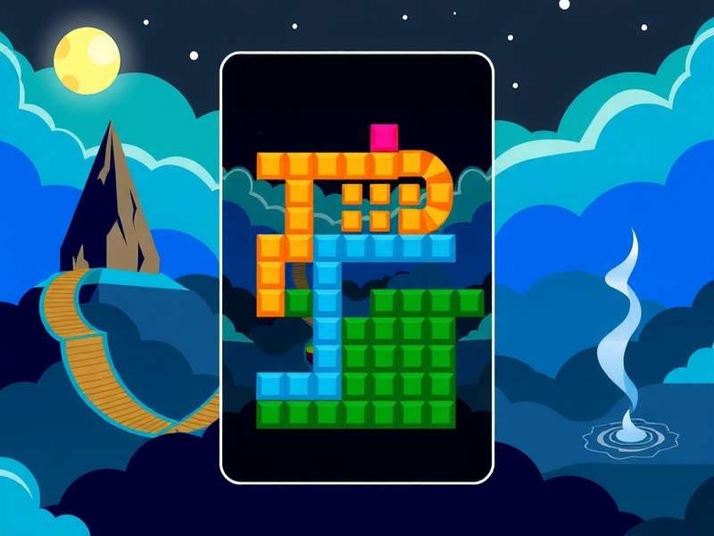 Tetris Geolino game interface showing classic block stacking with vibrant colours and Indian-inspired theme
