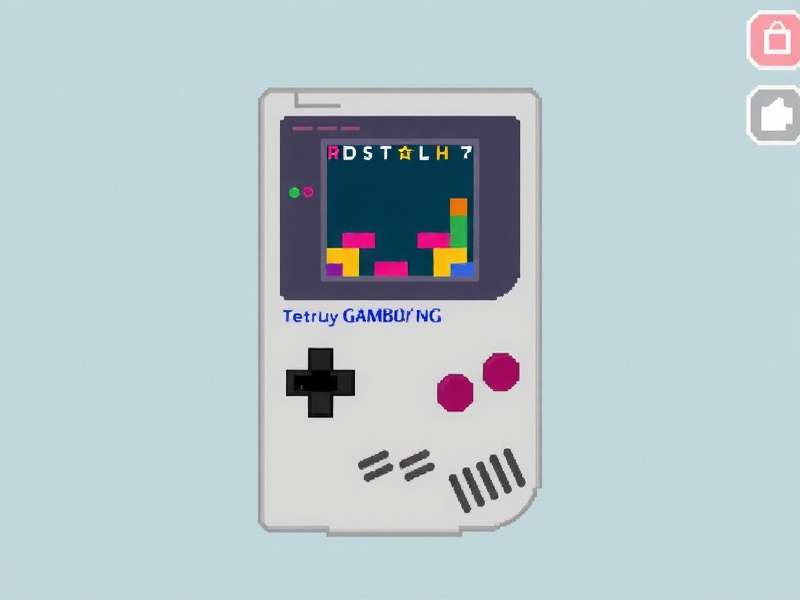 Tetris Gameboy gameplay with classic blocks and score display